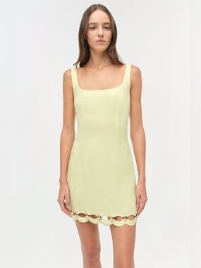 chinese dress ladies So Online AU Morrigan Mini Dress, Lemonade, AU6 US2, Woven Cotton, Women's main image 0